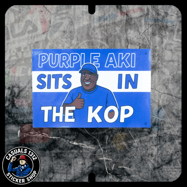 Purple Aki Sits In The Kop Stickers Everton Stickers