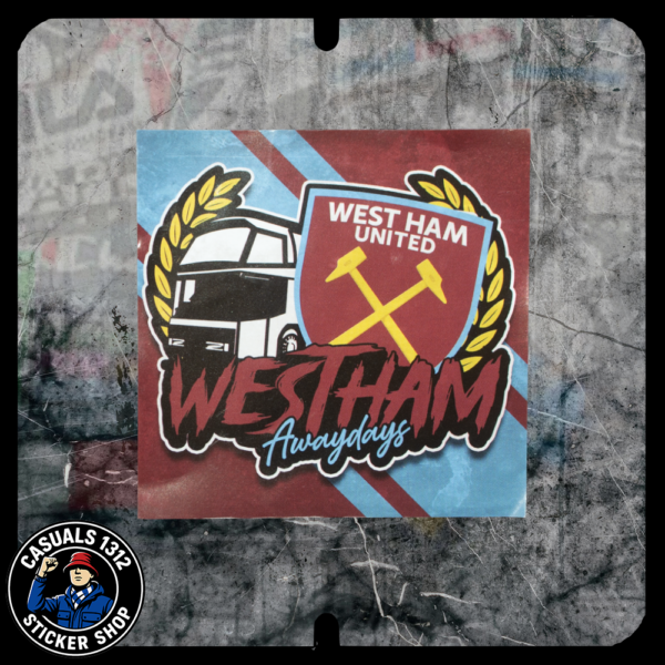 West Ham Awaydays 8x8cm West Ham Stickers